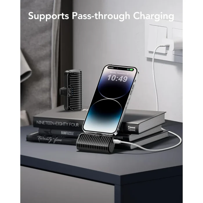 VRURC Mini Portable Charger for iPhone, 2 Packs Power Bank with Built in Cable Small Compact Cute Phone Battery Pack Compatible with iPhone 14/13/12/11/X/8/7/Pro/Max/AirPods Pro, 2 3500mAh Black - Image 7