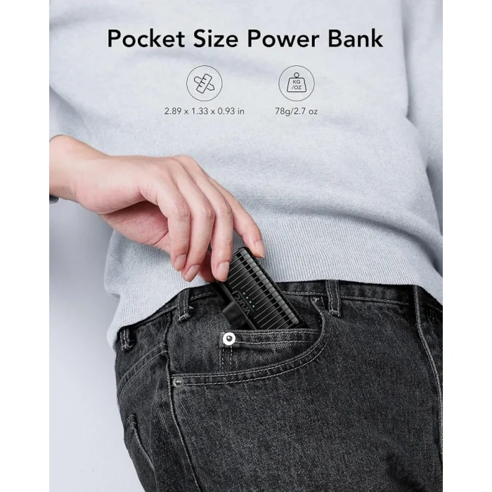 VRURC Mini Portable Charger for iPhone, 2 Packs Power Bank with Built in Cable Small Compact Cute Phone Battery Pack Compatible with iPhone 14/13/12/11/X/8/7/Pro/Max/AirPods Pro, 2 3500mAh Black - Image 8