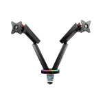 Kogan Full Motion Spring-Assisted RGB Gaming Monitor Mount with USB Hub (Dual) Laptop Holder Combo 17" - 32" - Image 4