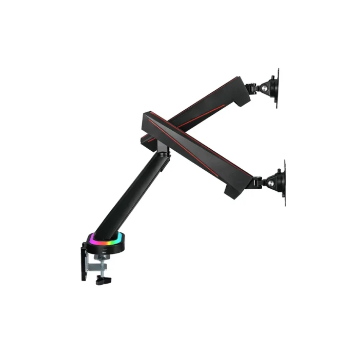 Kogan Full Motion Spring-Assisted RGB Gaming Monitor Mount with USB Hub (Dual) Laptop Holder Combo 17" - 32" - Image 5