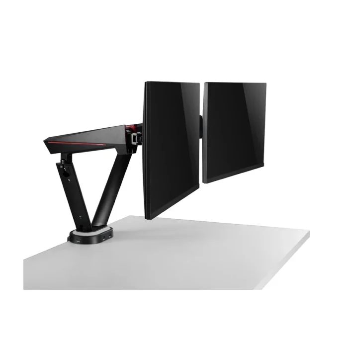 Kogan Full Motion Spring-Assisted RGB Gaming Monitor Mount with USB Hub (Dual) Laptop Holder Combo 17" - 32" - Image 14