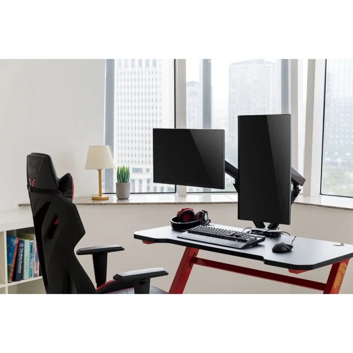 Kogan Full Motion Spring-Assisted RGB Gaming Monitor Mount with USB Hub (Dual) Laptop Holder Combo 17" - 32" - Image 17