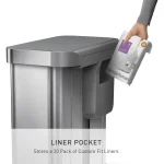 simplehuman 58 Liter / 15.3 Gallon Rectangular Dual Compartment Recycling Step, Brushed Stainless Steel with Soft-Close Plastic Lid Kitchen Trash Can - Image 4