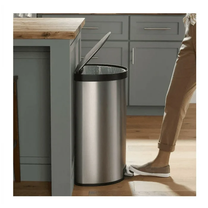 Kohler 45L Semi-Round Step Trash Can, Stainless Steel - Image 3