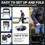 KingCamp Camping Chair with Padded Folding Portable Seats, Blue Black - Image 3