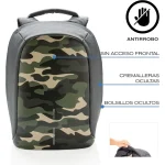XDDesign Bobby Compact Print Anti-Theft Laptop USB Backpack Camouflage Green - Image 8