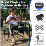 KingCamp Camping Chair with Padded Folding Portable Seats, Blue Black - Image 5