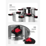 C&E 6 Pcs Stainless Steel Pots - Image 5