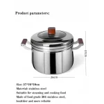 C&E 304 Stainless Steel Soup Pot, Multi-Functional Cooking Rice Pot For Home Use, With Steaming - Image 2