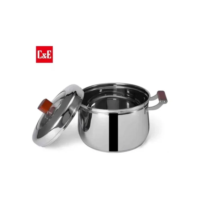 C&E 304 Stainless Steel Soup Pot, Multi-Functional Cooking Rice Pot For Home Use, With Steaming - Image 3