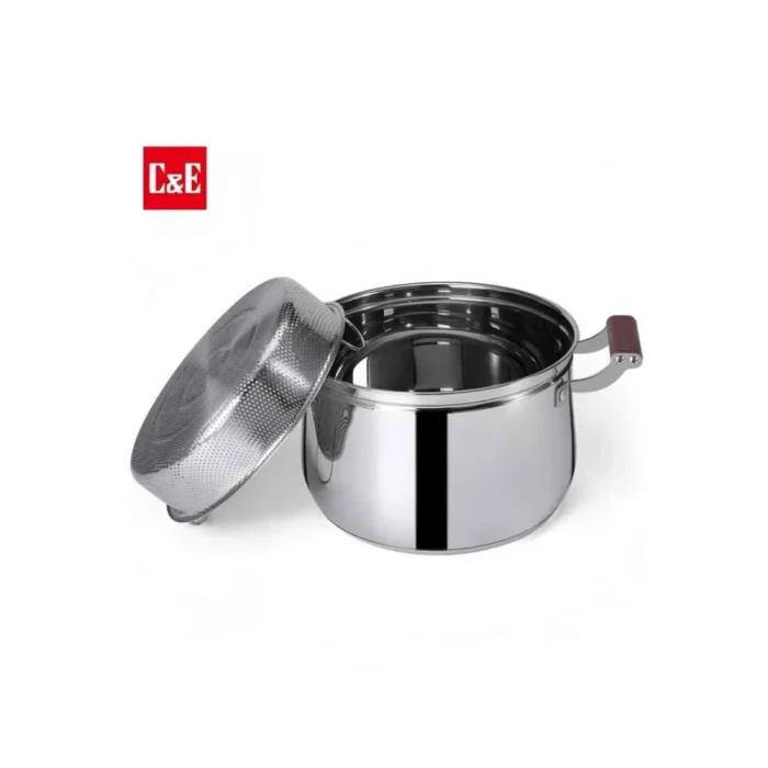 C&E 304 Stainless Steel Soup Pot, Multi-Functional Cooking Rice Pot For Home Use, With Steaming - Image 4
