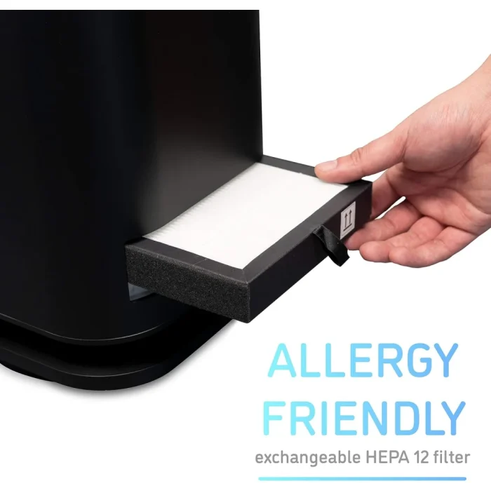 djive Flowmate Tower One Tower Fan with Alexa App and Control, Air Purifier with HEPA 12 Filter, Approx. 105 cm High, with Remote Control, 80° Oscillation, 35 W, Anthracite - Image 3