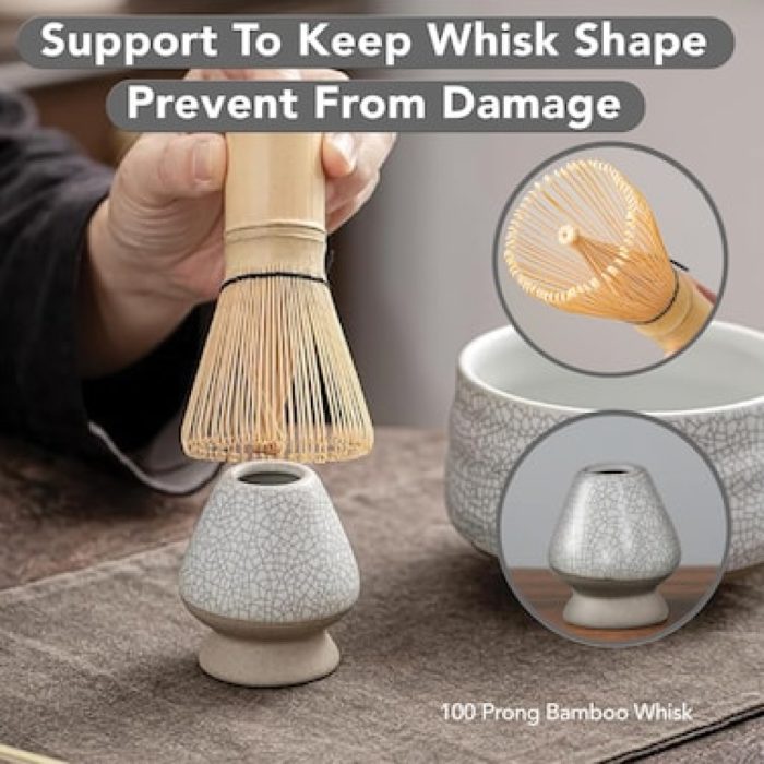 Jinou Matcha Set Made With Natural Bamboo And Premium Quality Ceramic – Matcha Whisk For Mixing The Matcha Tea (GREY) - Image 4