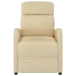 VidaXL Massage Chair Cream Fabric - Image 2