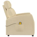 VidaXL Massage Chair Cream Fabric - Image 3