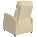 VidaXL Massage Chair Cream Fabric - Image 4