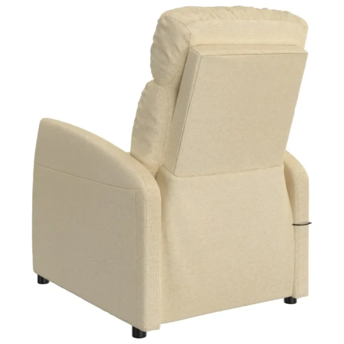 VidaXL Massage Chair Cream Fabric - Image 4