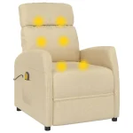 VidaXL Massage Chair Cream Fabric - Image 5