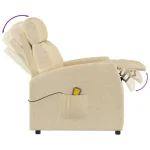 VidaXL Massage Chair Cream Fabric - Image 6
