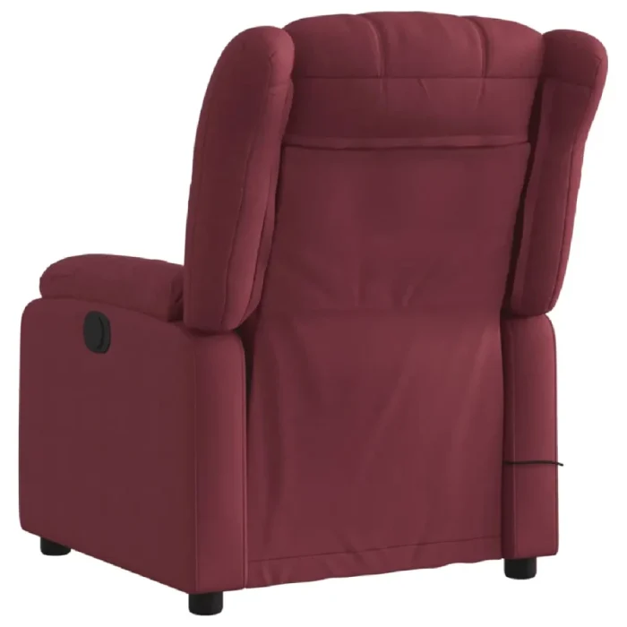 VidaXL Reclining Massage Chair - Red - Image 3