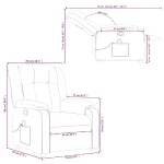 VidaXL Reclining Massage Chair - Red - Image 4