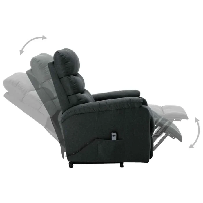 VidaXL Lift Chair Fabric Dark Grey - Image 4