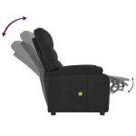 VidaXL Massage Chair Black Faux Leather - Image 4