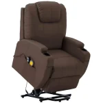 vidaXL Massage Stand-up Chair Brown Faux Leather Power Lift Recliner Furniture - Image 4