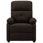 Vida XL reclining armchair in dark brown fabric.