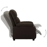 Vida XL reclining armchair in dark brown fabric. - Image 3