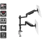 Kogan Full Motion Gas Spring Dual Stacking Monitor Arm for 17"- 32" - Image 2