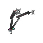 Kogan Full Motion Spring-Assisted RGB Gaming Monitor Mount with USB Hub (Dual) Laptop Holder Combo 17" - 32"
