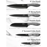 EUNA 5 PCS Kitchen Knife Set, Ultra-Sharp Chef Knives High Carbon Stainless Steel Professional Cooking Knife Set with Ergonomic Handle, Sheaths and Gift Box - Image 2