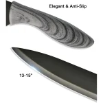 EUNA 5 PCS Kitchen Knife Set, Ultra-Sharp Chef Knives High Carbon Stainless Steel Professional Cooking Knife Set with Ergonomic Handle, Sheaths and Gift Box - Image 4