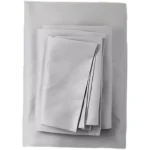 Casaluna 500 Thread Count Washed Supima Sateen Solid Sheet Set (Light Gray, Queen (U.S. Standard))