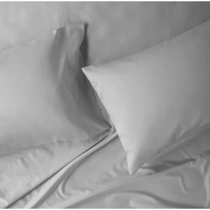 Casaluna 500 Thread Count Washed Supima Sateen Solid Sheet Set (Light Gray, Queen (U.S. Standard)) - Image 3