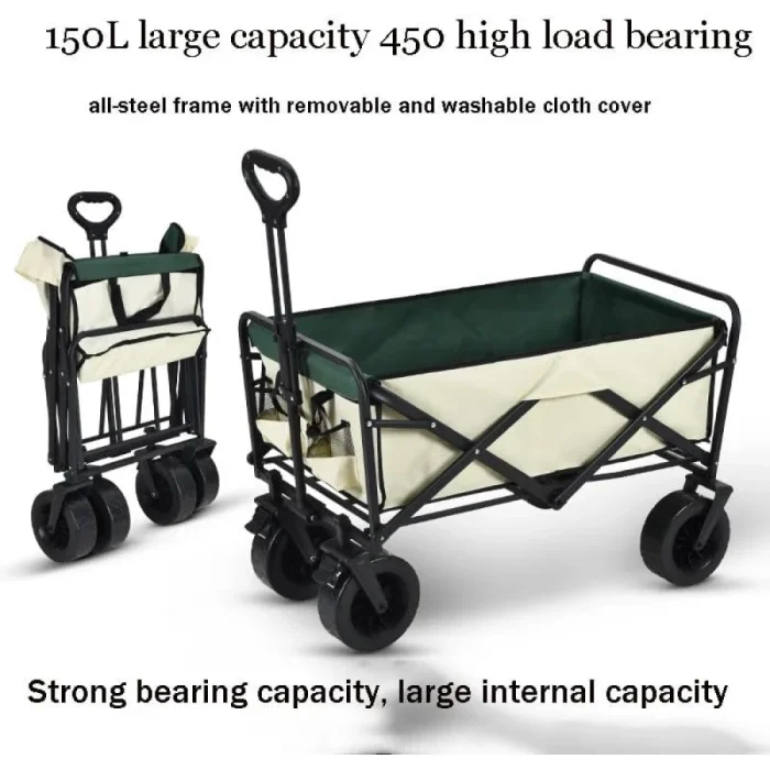 ZAIED Folding Trolley Cart on Wheels,Camping Trolley Collapsible Festival Wagon - Image 4