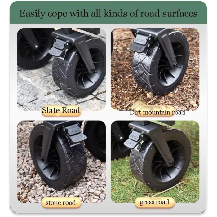 ZAIED Folding Trolley Cart on Wheels,Camping Trolley Collapsible Festival Wagon - Image 6