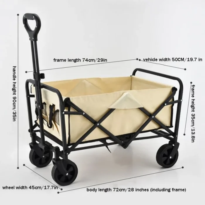 ZAIED Folding Trolley Cart on Wheels,Camping Trolley Collapsible Festival Wagon - Image 7