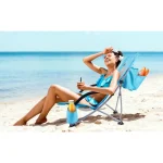 Nice C Camping Folding Chair with Cooler High Back/Cup Holder & Carry Bag (Blue) - Image 2