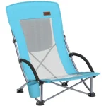 Nice C Camping Folding Chair with Cooler High Back/Cup Holder & Carry Bag (Blue)