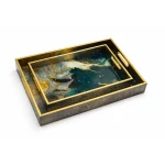 Tray European Style Light Luxury Glass  Tray- HW1