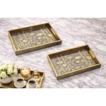 Tray European Style Light Luxury Glass  Tray- HW7