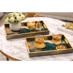 Tray European Style Light Luxury Glass  Tray- HW1 - Image 2