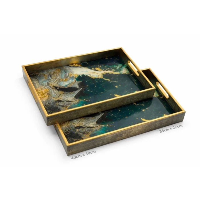 Tray European Style Light Luxury Glass  Tray- HW1 - Image 4