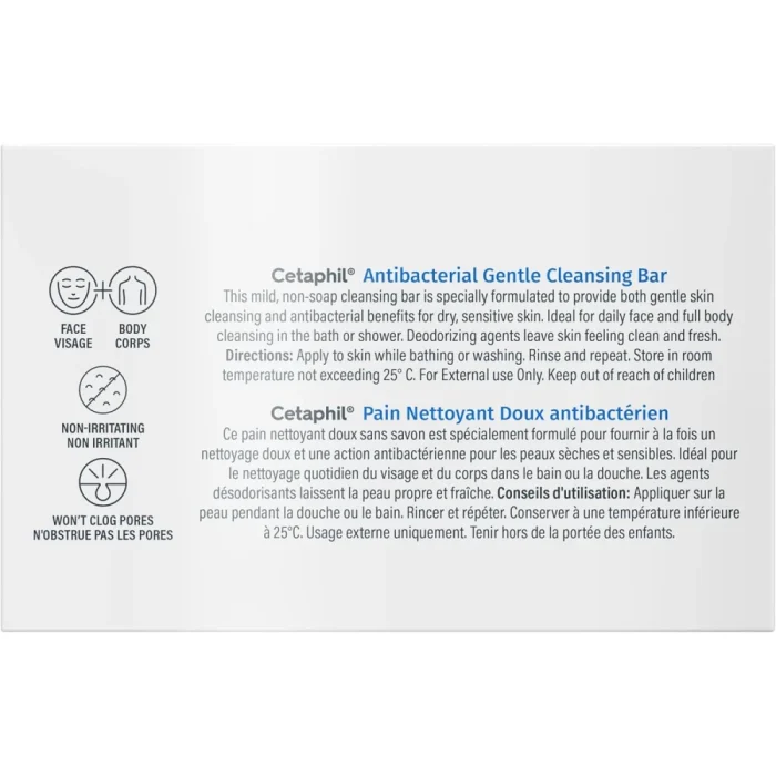 3 Packs of Cetaphil Antibacterial Bar, 127g, Deep Cleansing Face and Body - Image 3