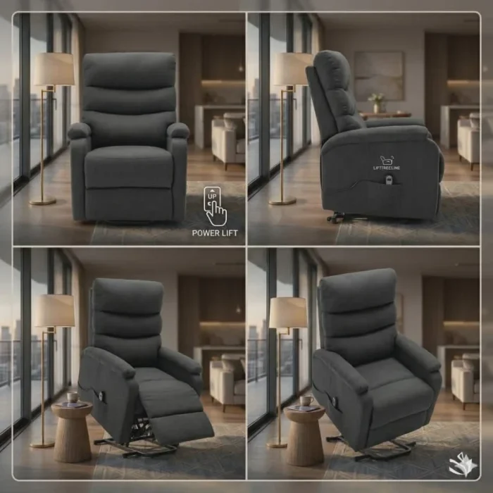VidaXL Lift Chair Fabric DARK GREY FABRIC (SKU-321237). - Image 3
