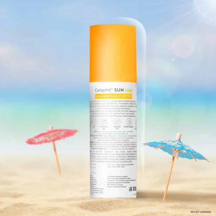Cetaphil Sun Kids Liposomal Lotion SPF 50+, Face & Body Moisturizer sunscreen for Sensitive Skin, Very High Protection and Water Resistent, Unscented, 150ml - Image 8