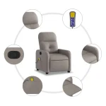 VidaXL Reclining Massage Chair Taupe Fabric (SKU-374213) - Image 3