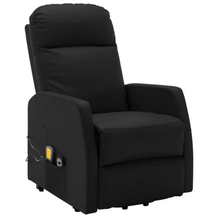 vidaXL Stand up Massage Chair Black Faux Leather (SKU-321373) - Image 3